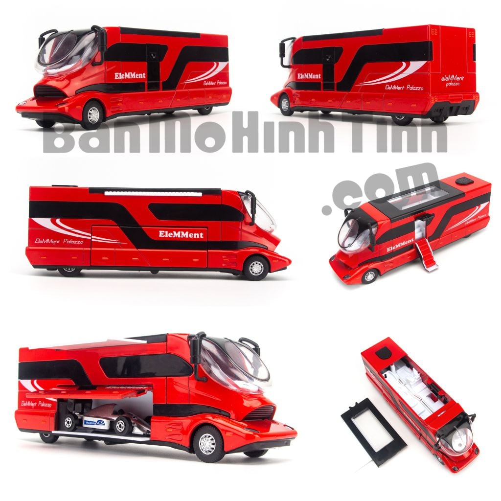Mô hình xe khách hạng sang chở xe đua Kaiwei Set B