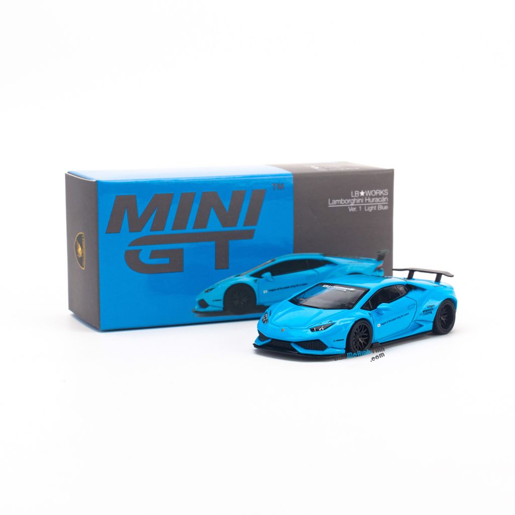 Mô hình xe Lamborghini Huracan LB Works 1:64 Mini GT Light Blue 189 (3)