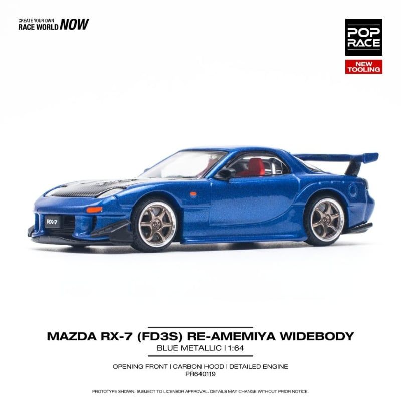 Mô hình xe Mazda RX-7 ( FD3S ) Re-Amemiya Widebody 1:64 POP RACE