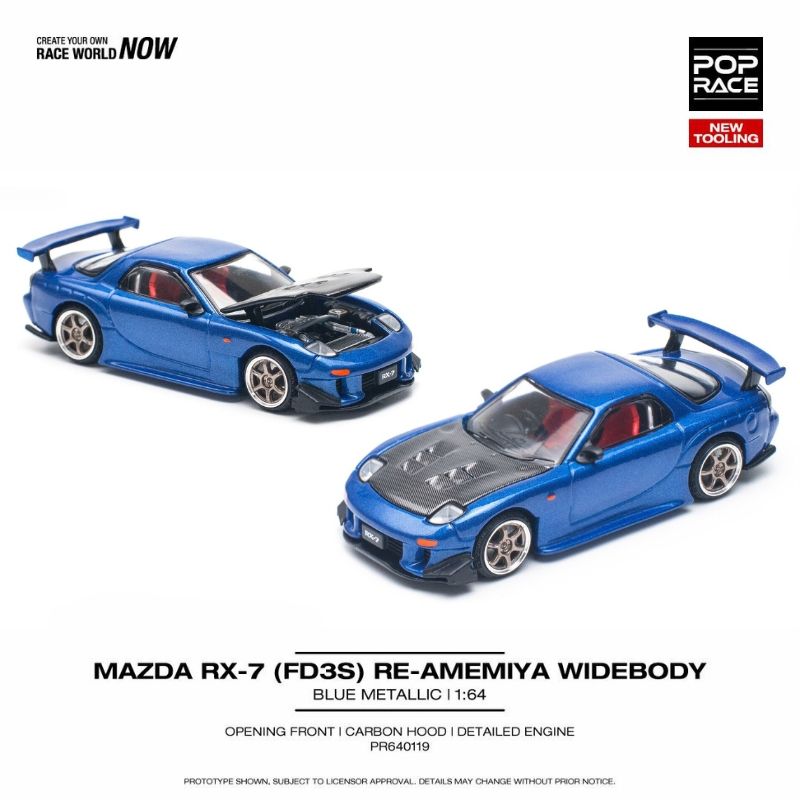 Mô hình xe Mazda RX-7 ( FD3S ) Re-Amemiya Widebody 1:64 POP RACE