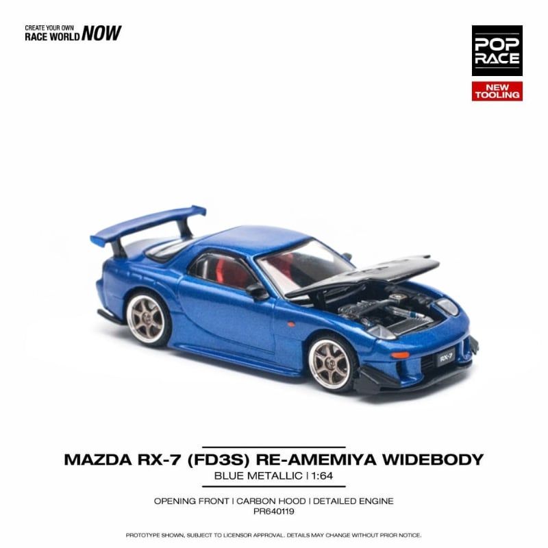 Mô hình xe Mazda RX-7 ( FD3S ) Re-Amemiya Widebody 1:64 POP RACE