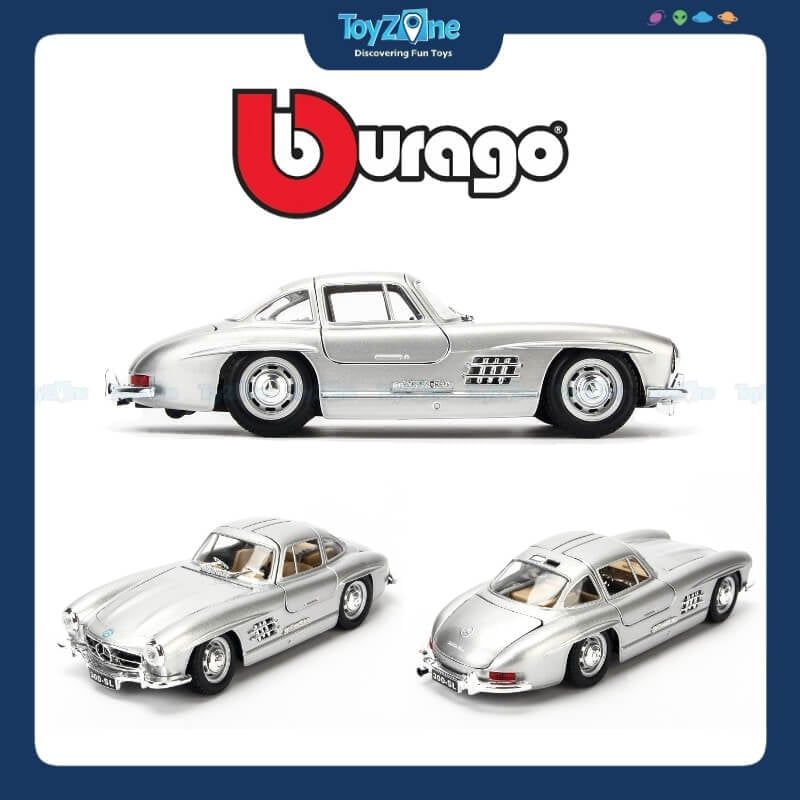 Mô hình xe Mercedes Benz 300SL 1954 1:24 Bburago Silver