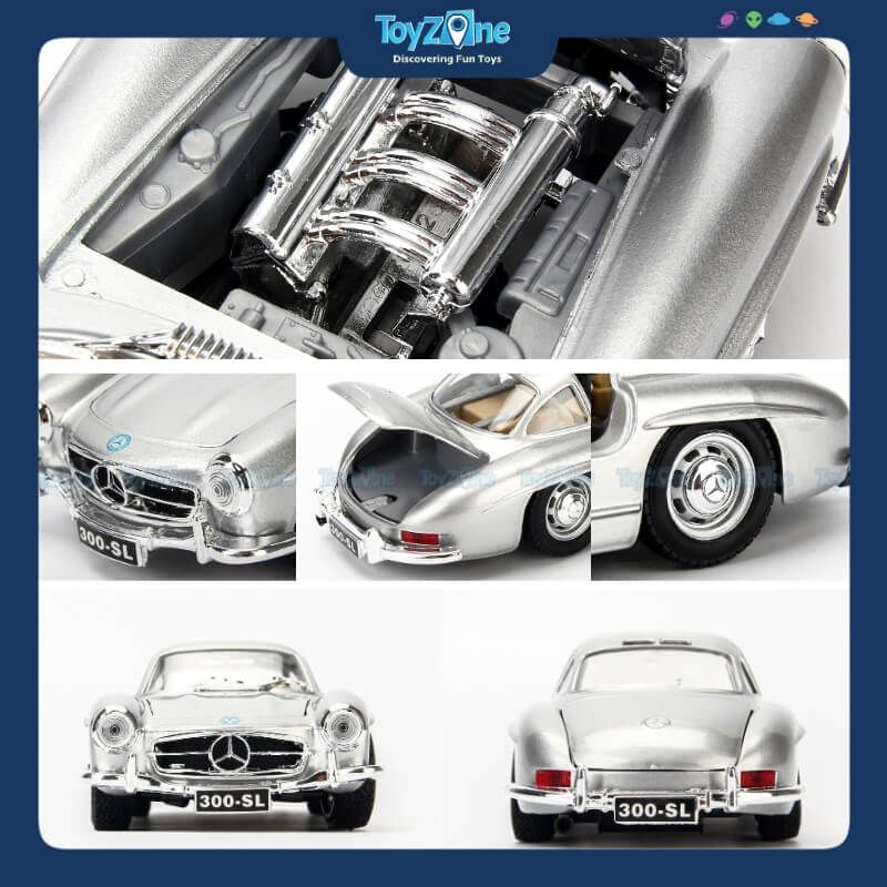 Mô hình xe Mercedes Benz 300SL 1954 1:24 Bburago Silver
