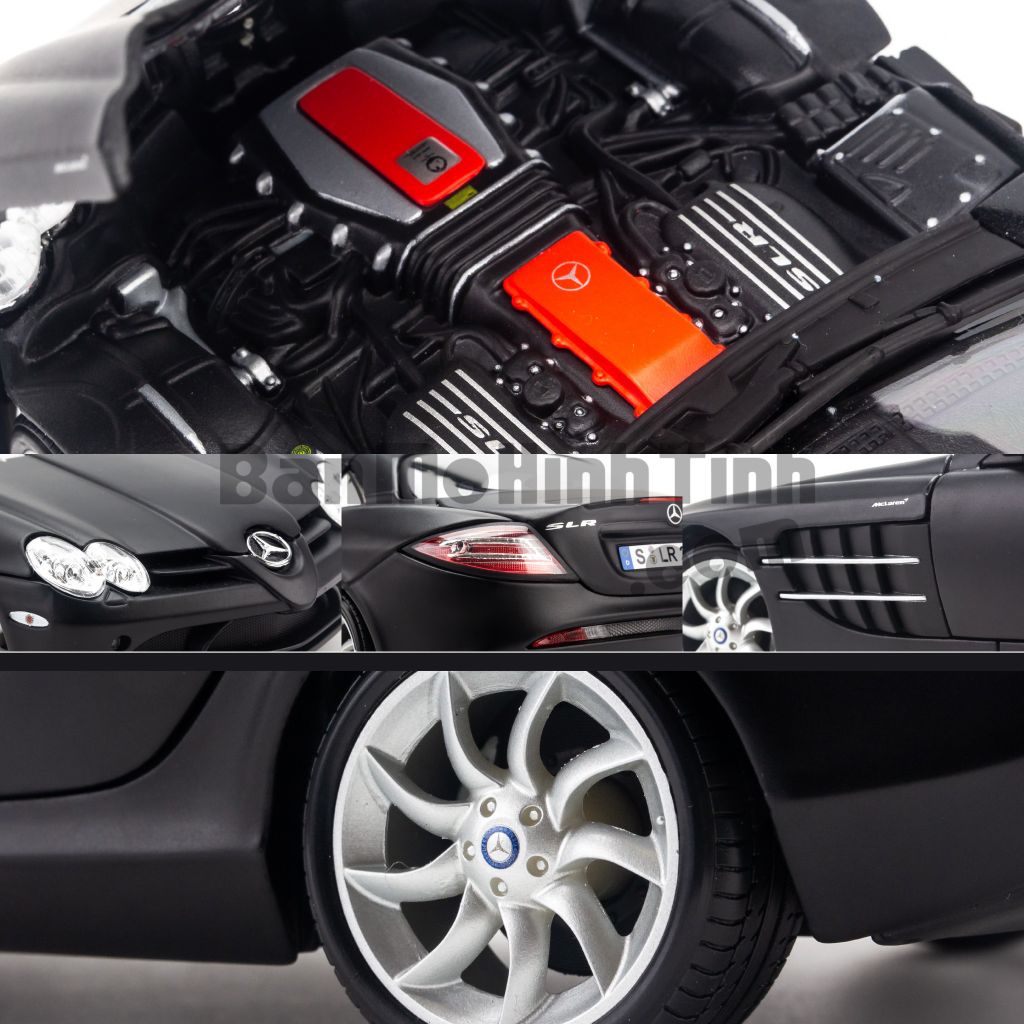 Mô hình xe Mercedes Benz SLR Mclaren 1:18 Maisto Matte Black (5)