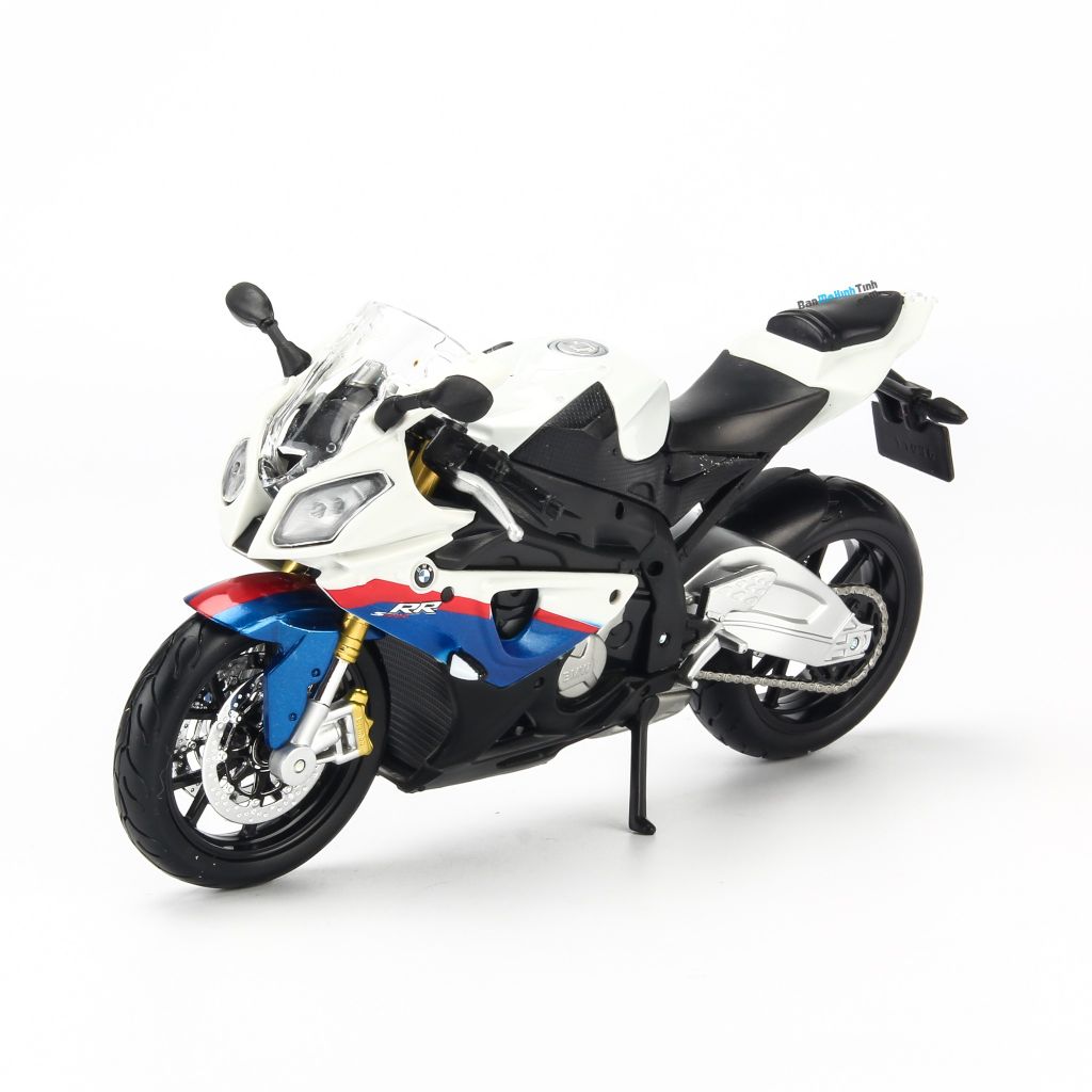 Mô hình xe mô tô BMW S1000RR White 112 Maisto MH311012   banmohinhtinhcom