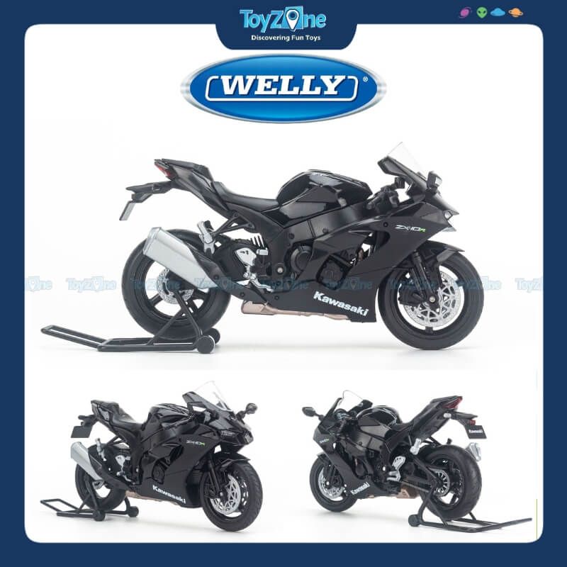  Mô hình xe mô tô Kawasaki Ninja ZX-10R 2021 1:12 Welly 