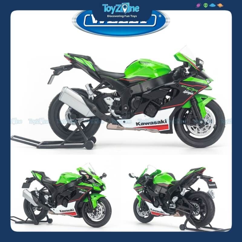  Mô hình xe mô tô Kawasaki Ninja ZX-10R 2021 1:12 Welly 