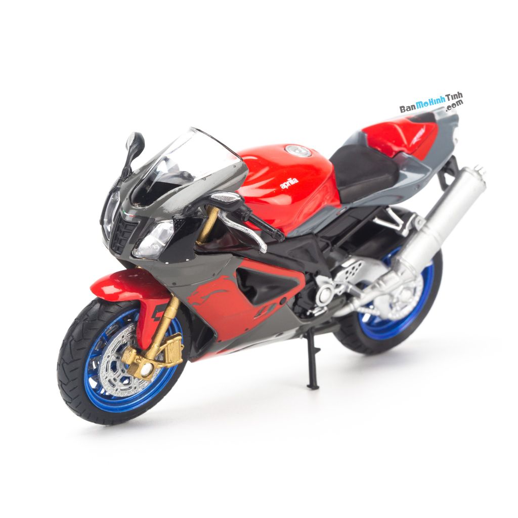  Mô hình xe mô tô Aprilia RSV 1000R 1:18 Welly Red-12808PW 