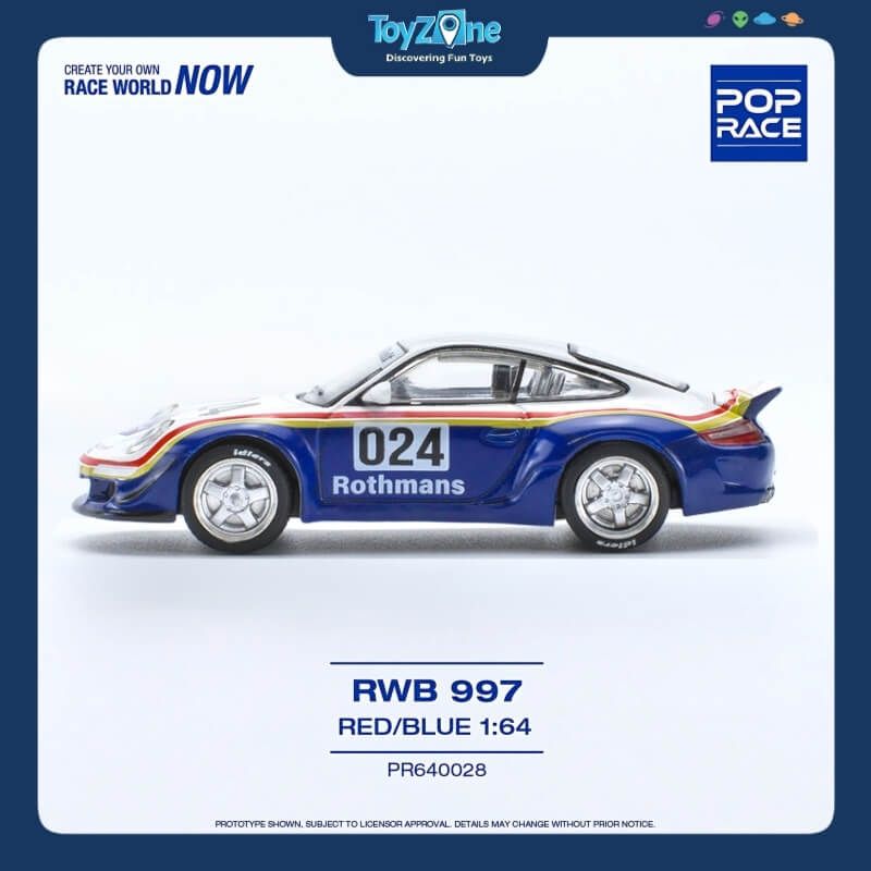  Mô hình xe Porsche 911 RWB ( 997 ) 1:64 POP RACE 