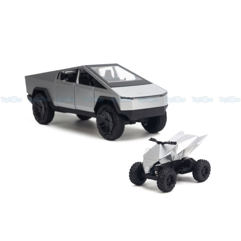  Mô hình xe Tesla Cyber Truck with motorbike 1:24 Chezhi 