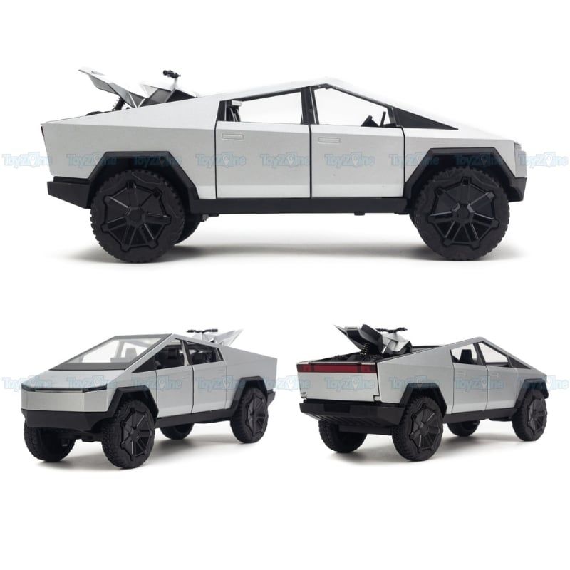  Mô hình xe Tesla Cyber Truck with motorbike 1:24 Chezhi 