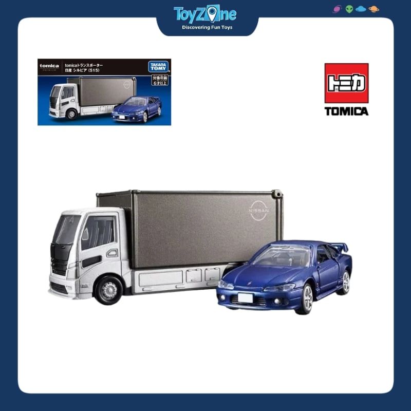 Mô hình xe Transporter Truck And Nissan Silvia S15 TOMICA PREMIUM