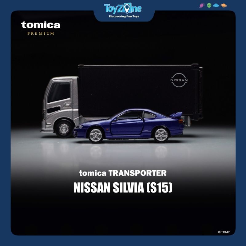 Mô hình xe Transporter Truck And Nissan Silvia S15 TOMICA PREMIUM
