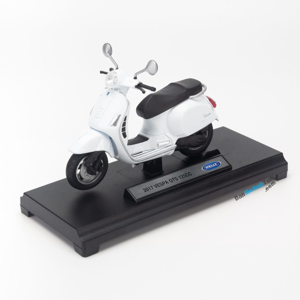 Mô hình xe Vespa GTS 125cc 2017 1:18 Welly White (4)