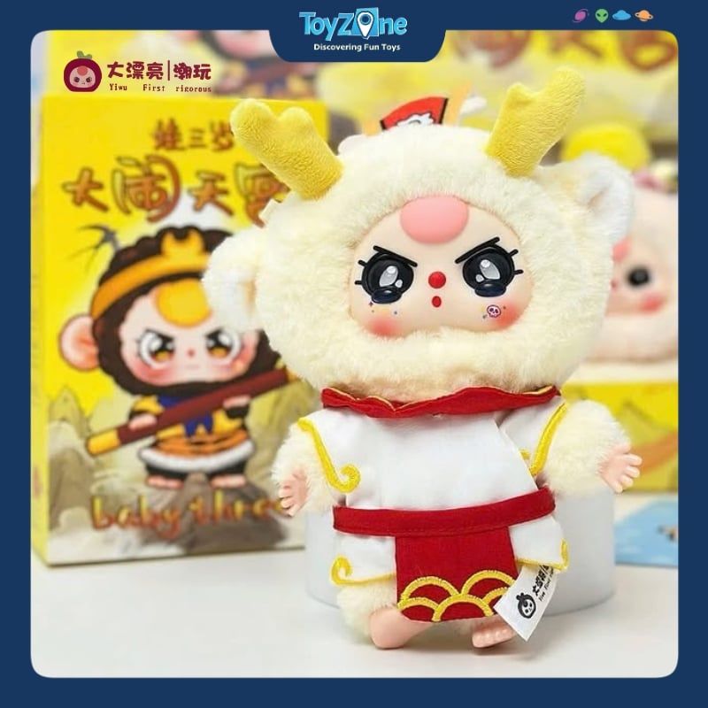  Mô hình Blind Box móc khoá gấu bông Baby Three Havoc in Heaven ( Tây Du Ký ) CUREPLANETA 