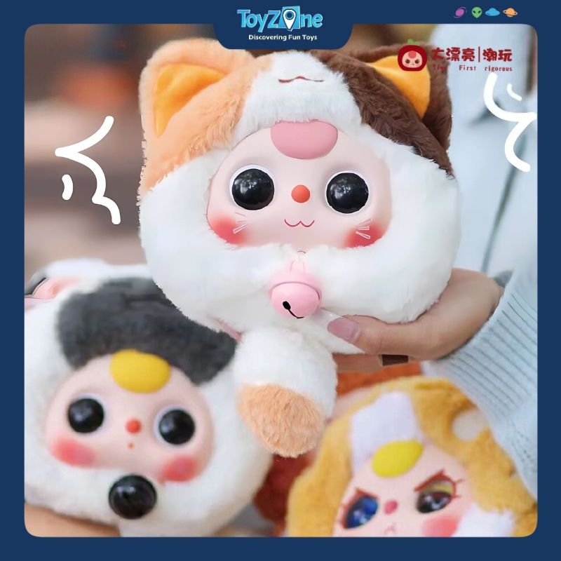 Mô hình Blind box Gấu bông Baby Three Lucky Cat Zipper Bag Series ( Mèo Thần Tài ) BABY THREE