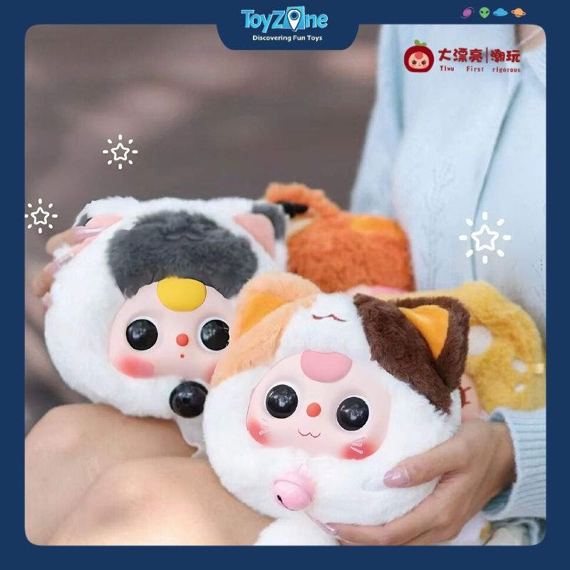 Mô hình Blind box Gấu bông Baby Three Lucky Cat Zipper Bag Series ( Mèo Thần Tài ) BABY THREE