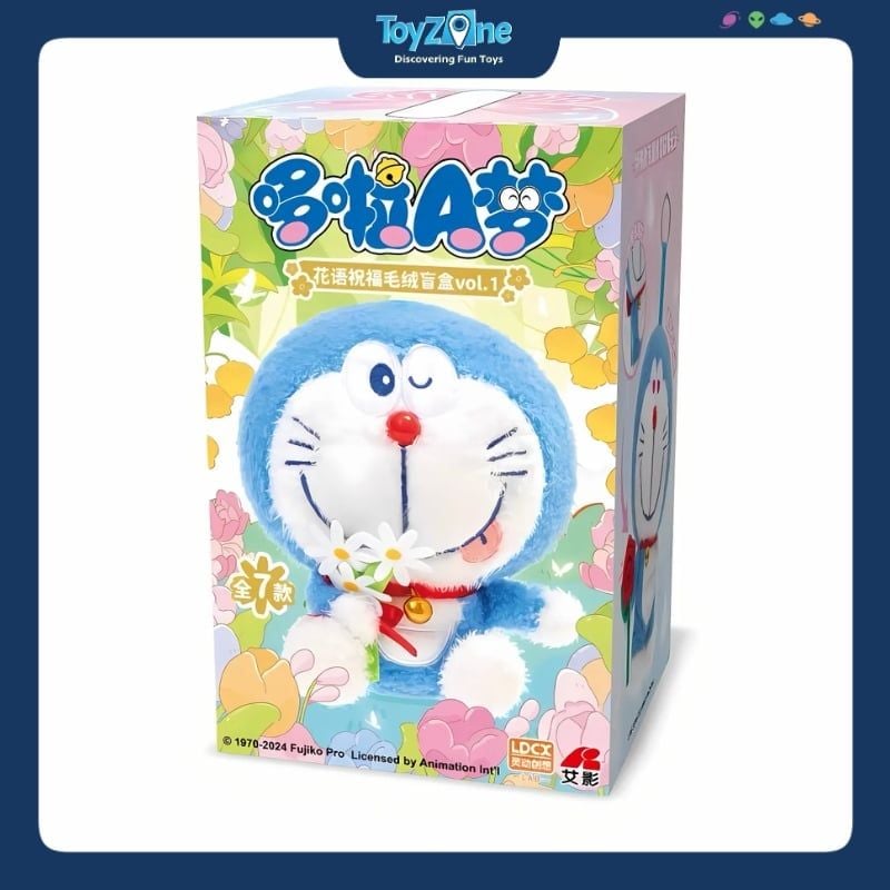 Mô hình đồ chơi Blind box Móc khóa Gấu bông Doraemon Flower Language Blessing V1 ( Ngôn Ngữ Các Loài Hoa ) LDCX