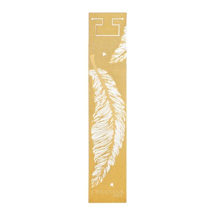 Mô hình thép thẻ kim loại đánh dấu trang sách Bookmark 3D Feather (Hình Lông Chim) (Gold) - Piececool TL013