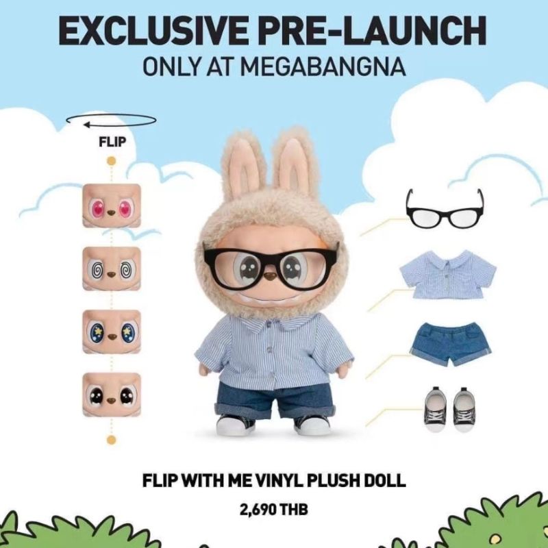 Mô hình Labubu The Monsters Flip With Me Vinyl Plush Doll 40cm POP MART