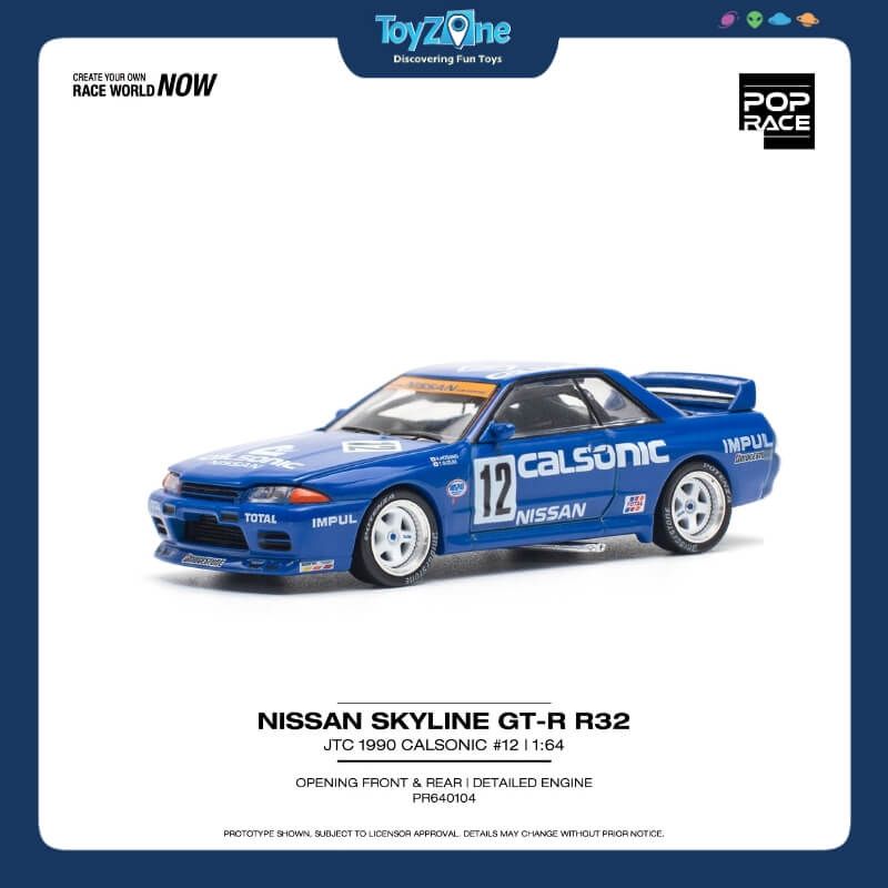  Mô hình xe Nissan Skyline GT-R R32 1:64 POP RACE 