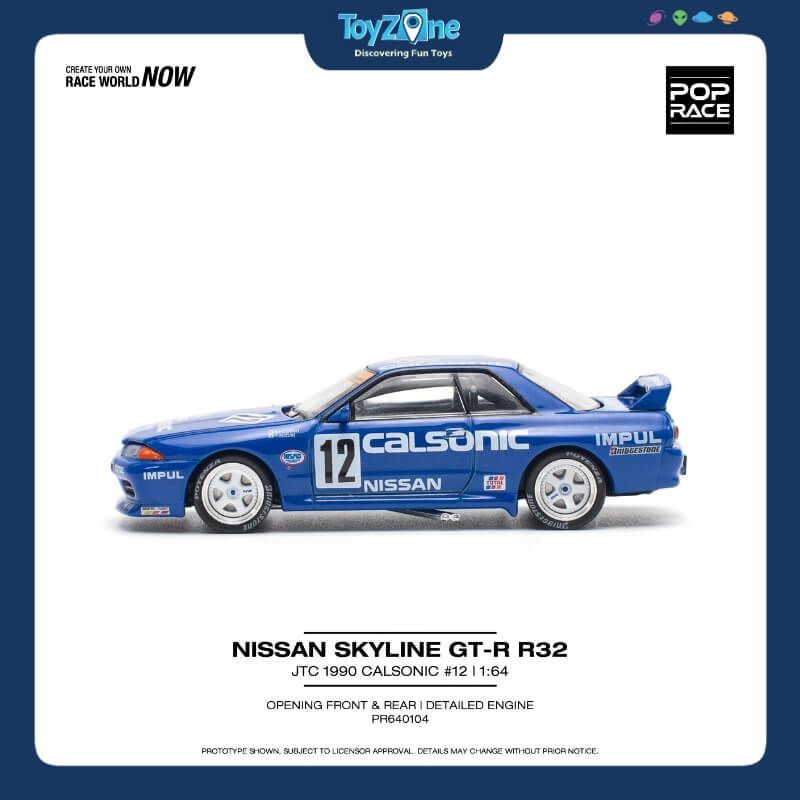  Mô hình xe Nissan Skyline GT-R R32 1:64 POP RACE 