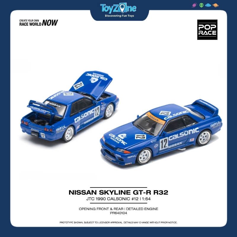  Mô hình xe Nissan Skyline GT-R R32 1:64 POP RACE 