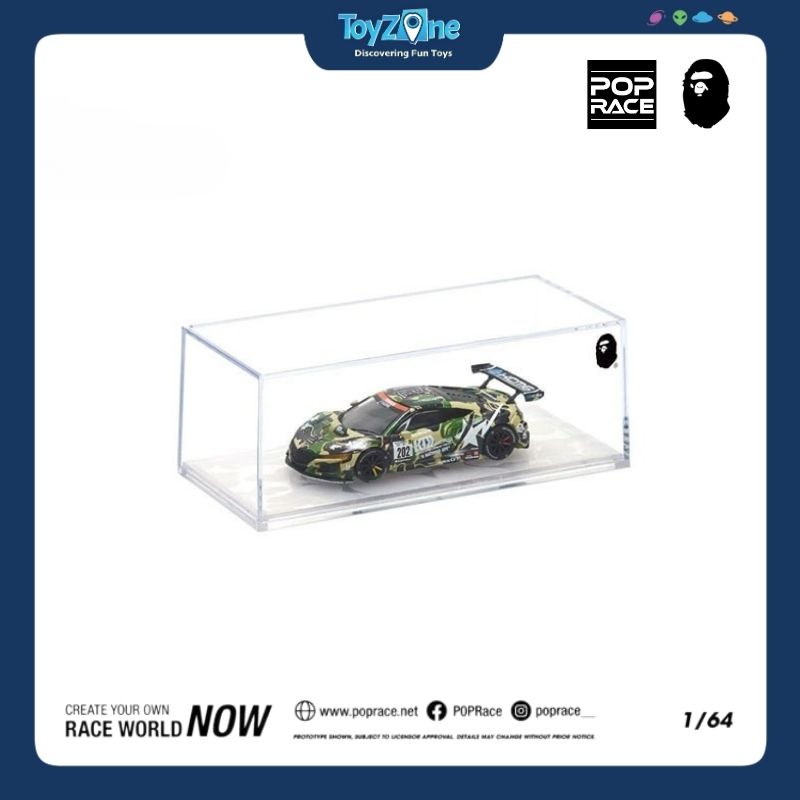 Mô hình xe NSX GT3 EVO22 KCMG BATHING APE 1:64 Pop Race X BAPE