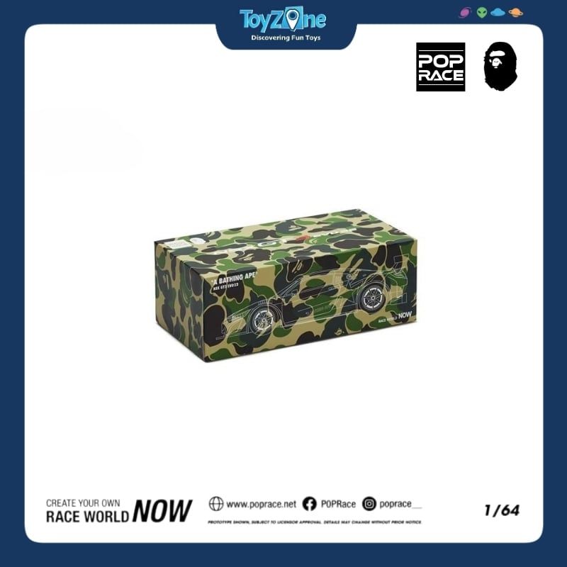 Mô hình xe NSX GT3 EVO22 KCMG BATHING APE 1:64 Pop Race X BAPE