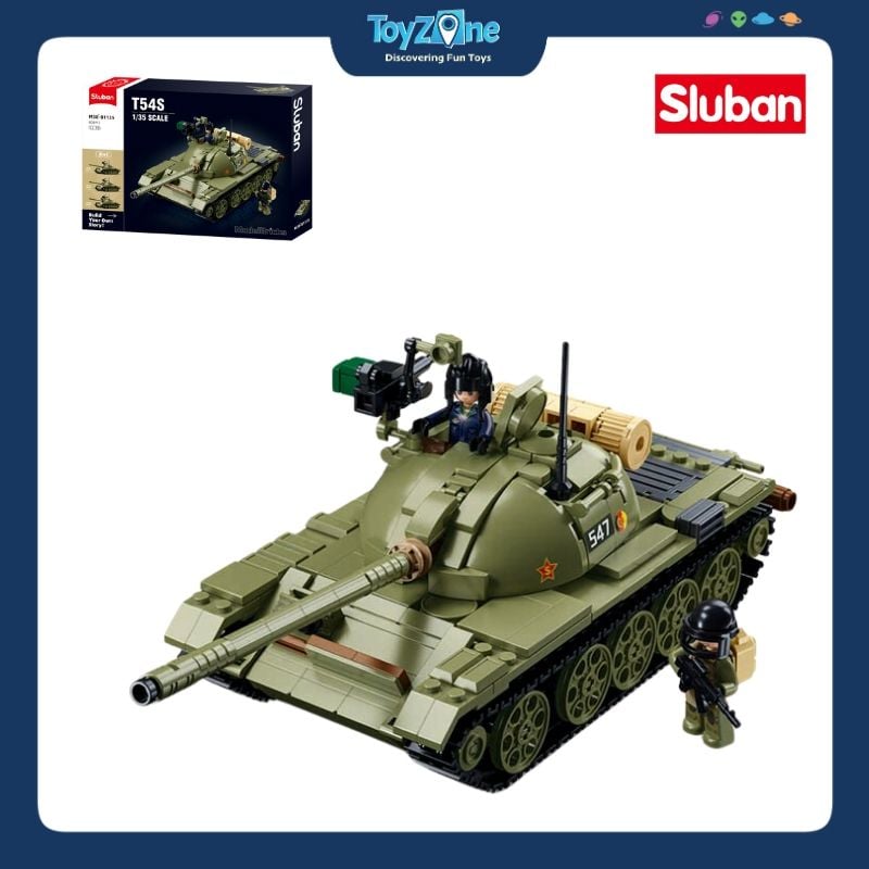  Bộ đồ chơi mô hình lắp ráp Xe tăng hạng trung T54S 3in1 1:35 Sluban 
