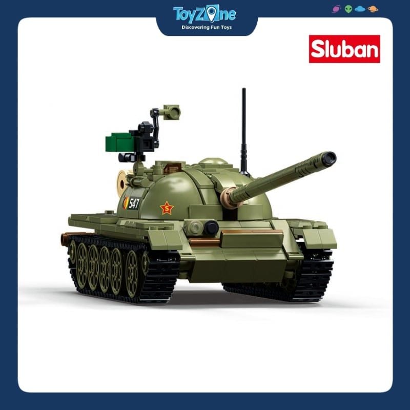  Bộ đồ chơi mô hình lắp ráp Xe tăng hạng trung T54S 3in1 1:35 Sluban 