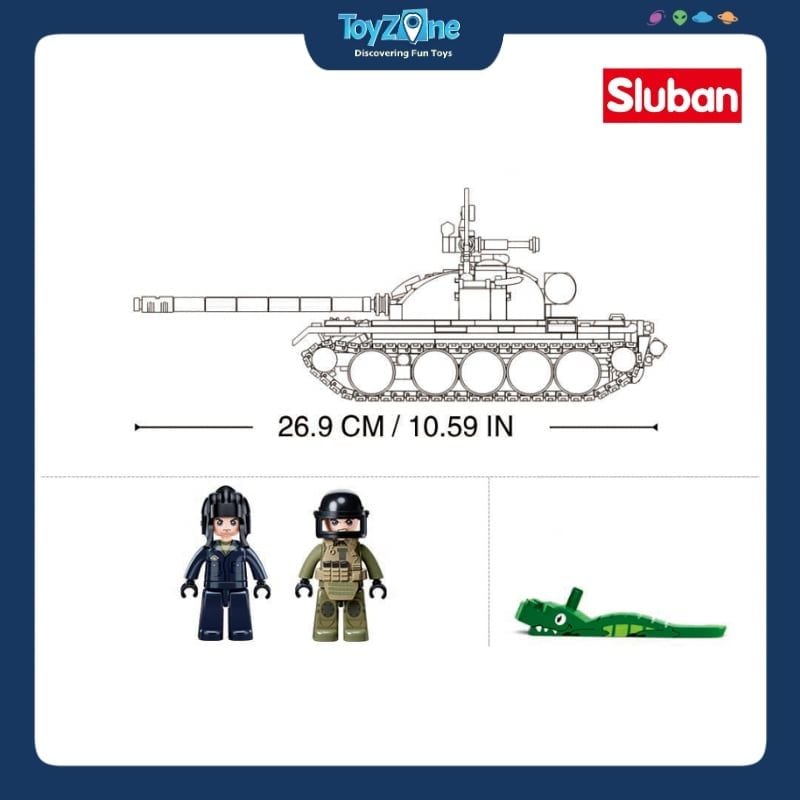  Bộ đồ chơi mô hình lắp ráp Xe tăng hạng trung T54S 3in1 1:35 Sluban 