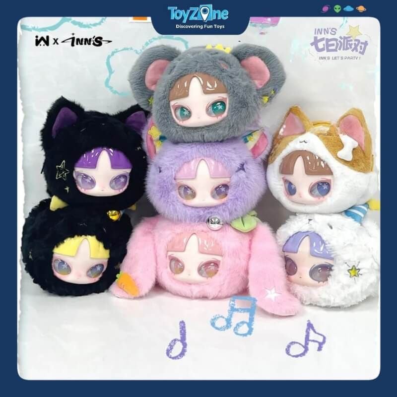  Mô hình Blind box Gấu bông Khóa kéo Inn's Let Party Time ( Đến Giờ Tiệc Tùng ) WLLEMART 