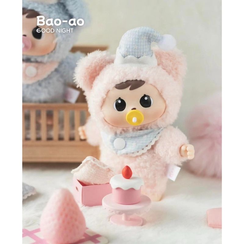 Mô hình Blind box Móc khóa Gấu bông Bao-ao V2 Good Night Baby ( Chúc Bé Ngủ Ngon ) CQTOYS