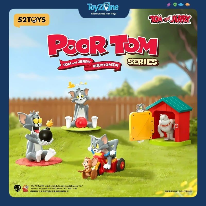Mô hình đồ chơi Blind box Chuyển Động Tom And Jerry Poor Tom ( Mèo Tom Tội Nghiệp ) 52TOYS