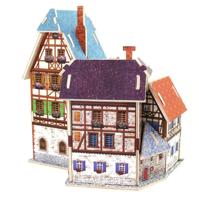 Mô hình gỗ lắp ráp 3D French Hotel (Khách Sạn Pháp) (Mixed Color) - Robotime F127 - WP125-2