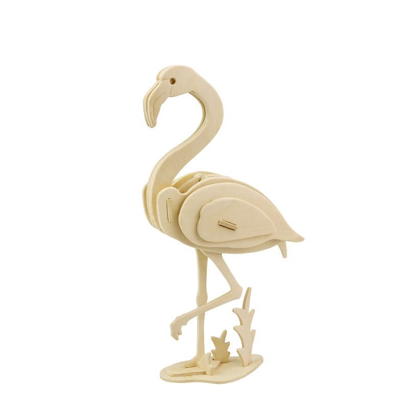  Mô hình gỗ lắp ráp 3D Flamingo (Hồng Hạc) (Wood Color) - Robotime JP269 - WP069 