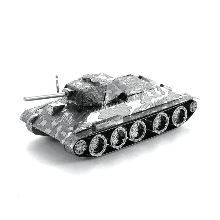 Mô hình kim loại lắp ráp 3D T-34 Tank (Xe Tăng T-34) (Silver) Metal Works MP043