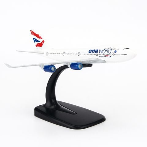 Mô hình máy bay One World British Airways Boeing B747 16cm Everfly