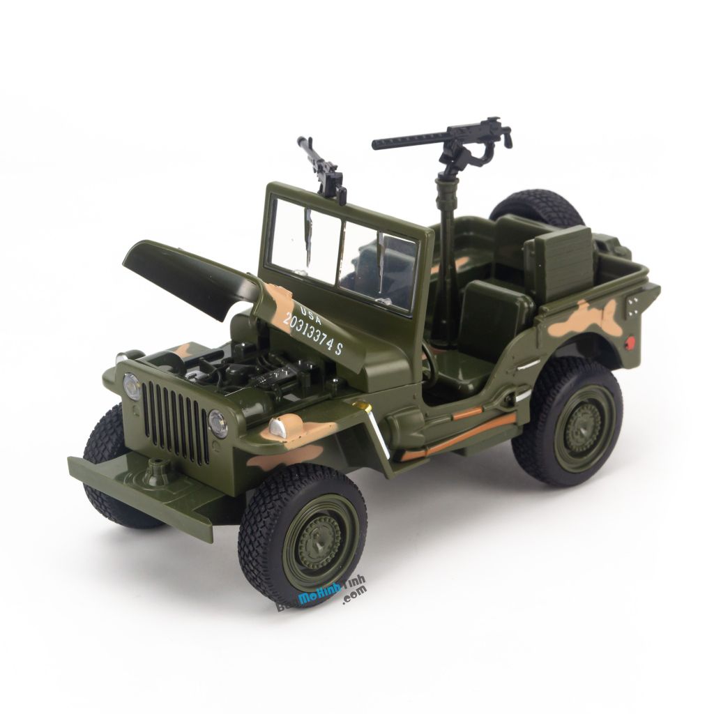 Mô hình xe Jeep 1941 Willys Convertible 1:32 Military Force