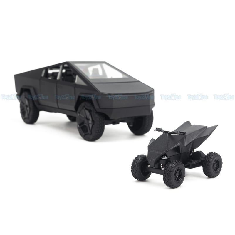  Mô hình xe Tesla Cyber Truck with motorbike 1:24 Chezhi 