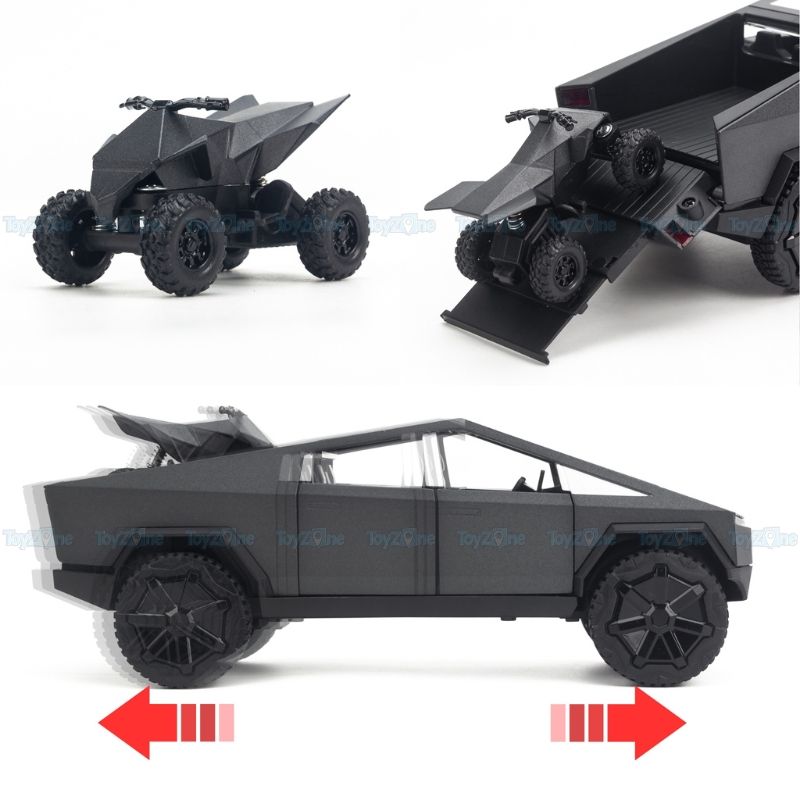  Mô hình xe Tesla Cyber Truck with motorbike 1:24 Chezhi 
