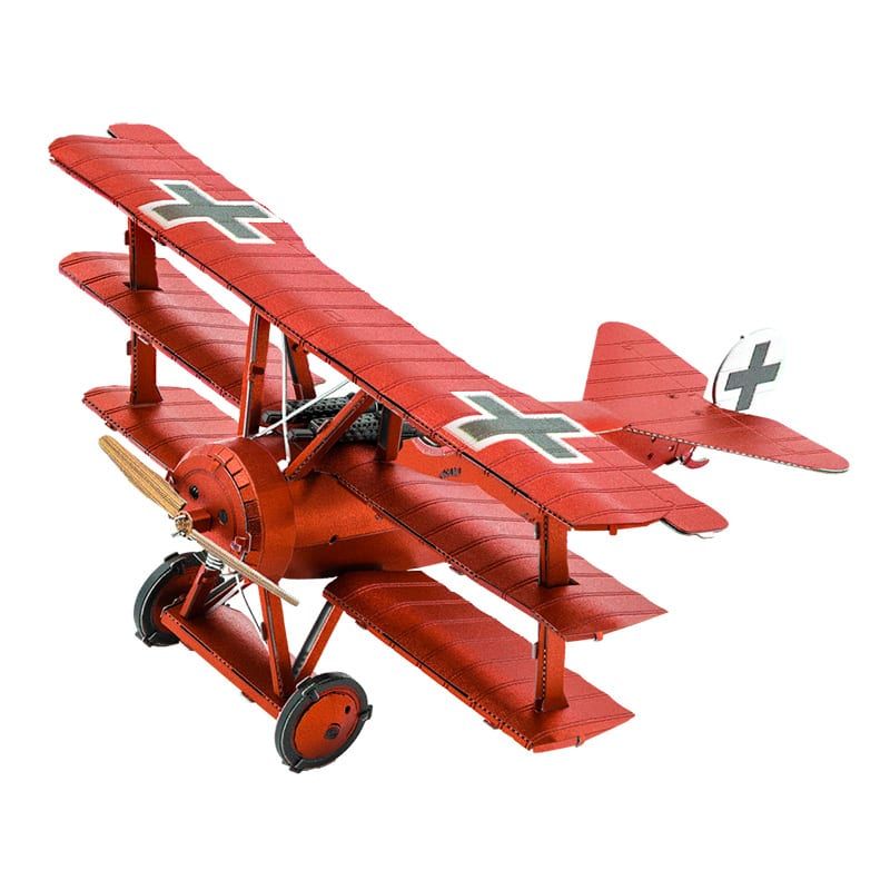 Mô hình kim loại lắp ráp 3D Fokker DR.I Triplane (Máy Bay Tiêm Kích Fokker) (Red) - Metal Head MP928