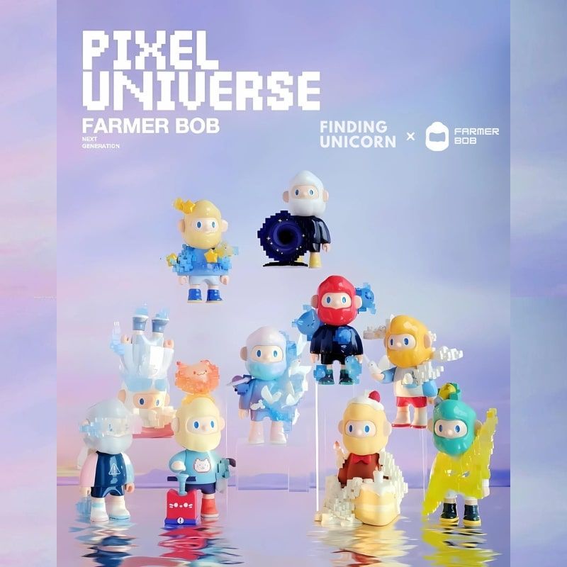 Mô hình đồ chơi Blind box Farmer Bob Next Generation Pixel Universe ( Vũ Trụ Pixel Thế Hệ Tiếp Theo ) 10th Anniversary FINDING UNICORN