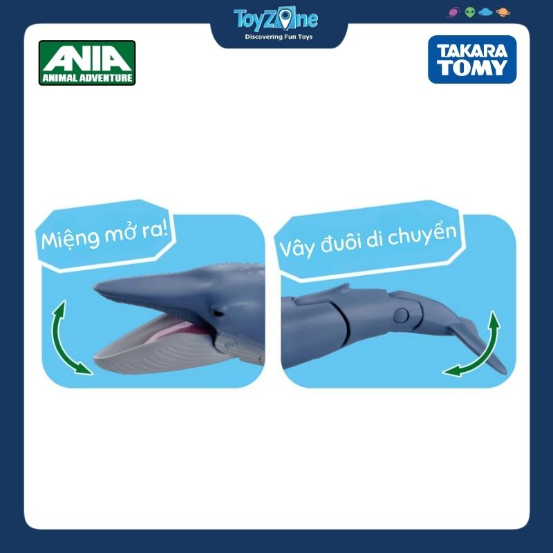  Mô hình đồ chơi Động Vật Cá Voi Xanh ANIA AL-23 Blue Whale ( Floating Ver ) TAKARA TOMY 