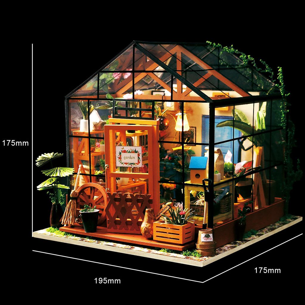 Mô hình gỗ lắp ráp 3D DIY Dollhouse Cathy's Flower House (Vườn Hoa Của Cathy) (Mixed Color) - Robotime DG104 - WP042