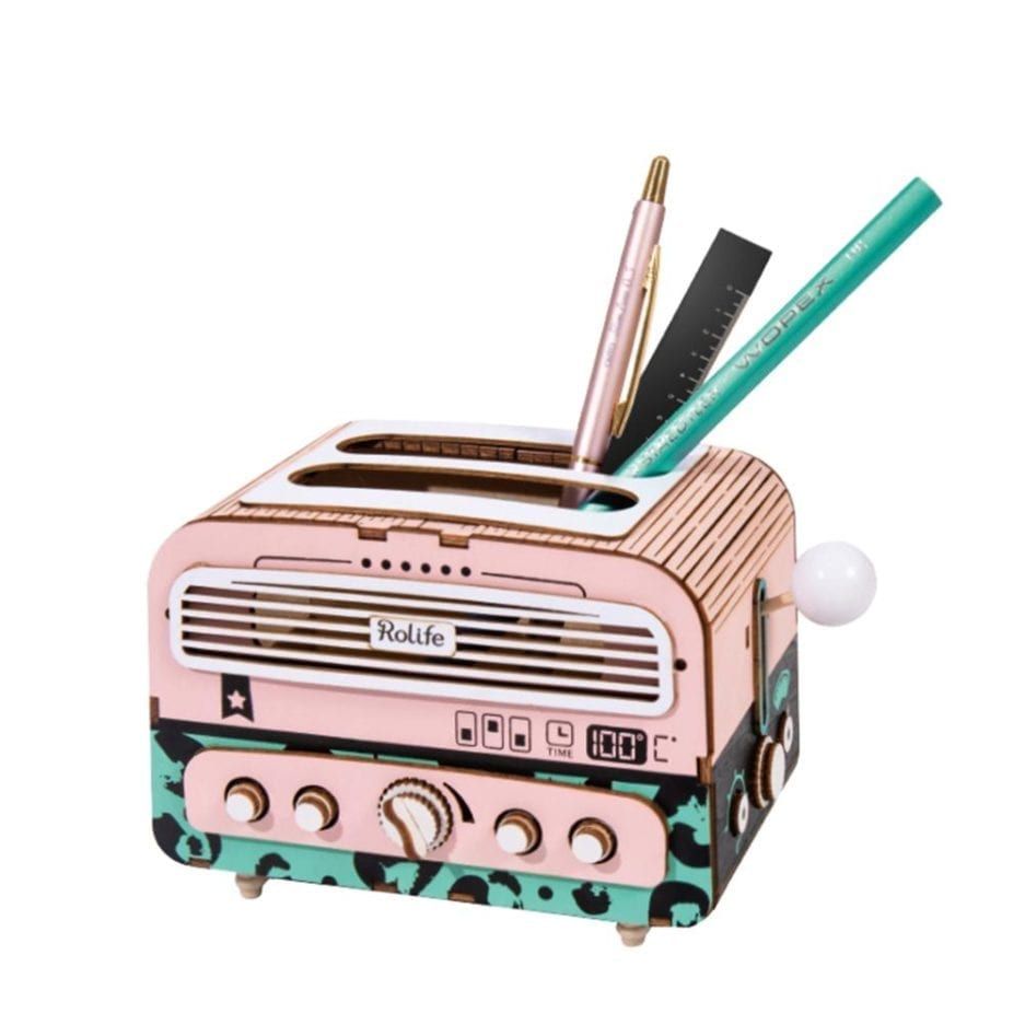  Mô hình gỗ lắp ráp 3D Sandwich Toaster (Hộp Đựng Bút Máy Nướng Bánh Mì) (Pink, Green, Black) - Robotime  TG14 - WP024 