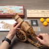  Mô Hình Gỗ Lắp Ráp 3D Medieval Wheeled Cannon (Xe Bắn Pháo) (Wood Color) - Robotime - KW801 