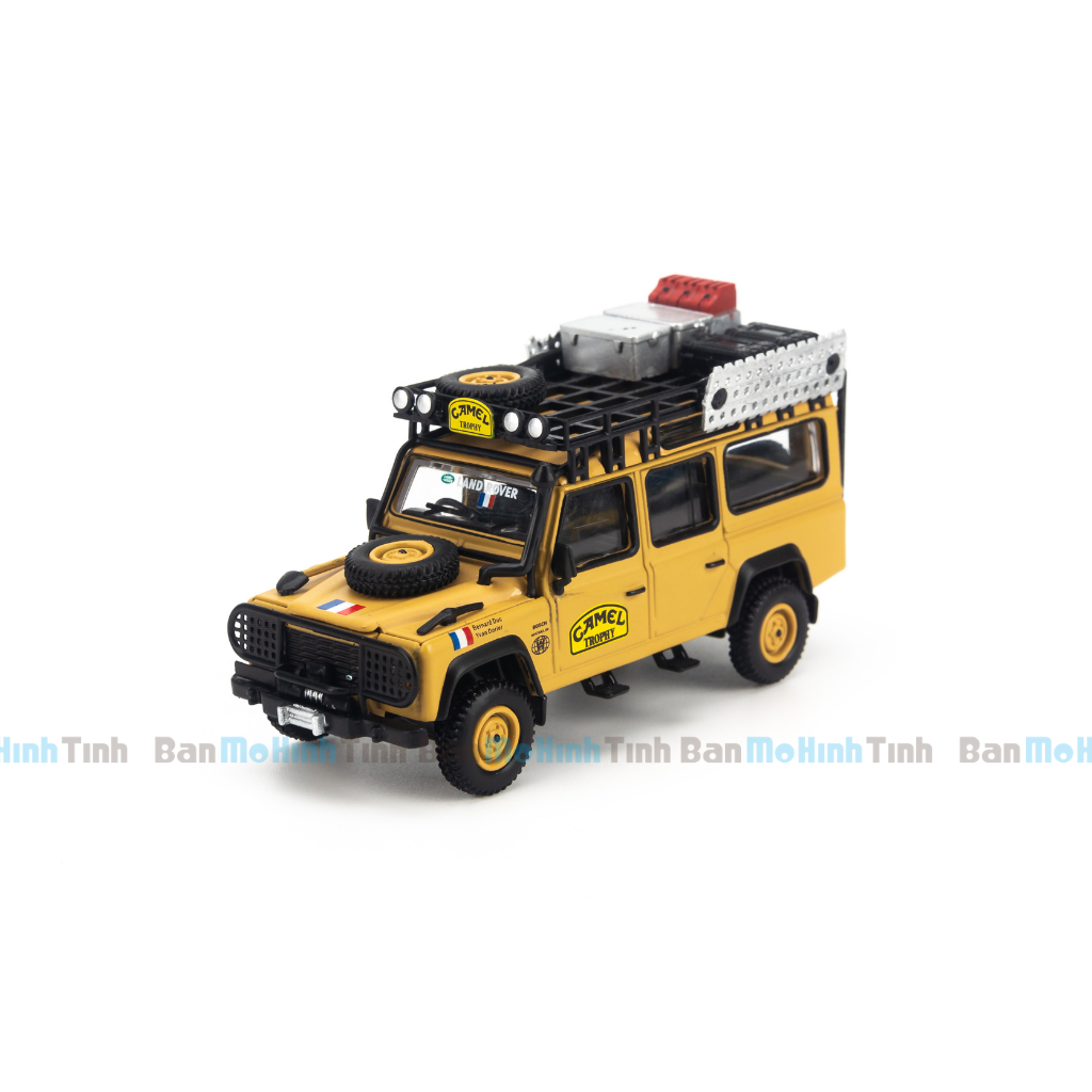 Mô hình xe Land Rover Defender 110 1989 Camel Trophy Amazon 1:64 MiniGT