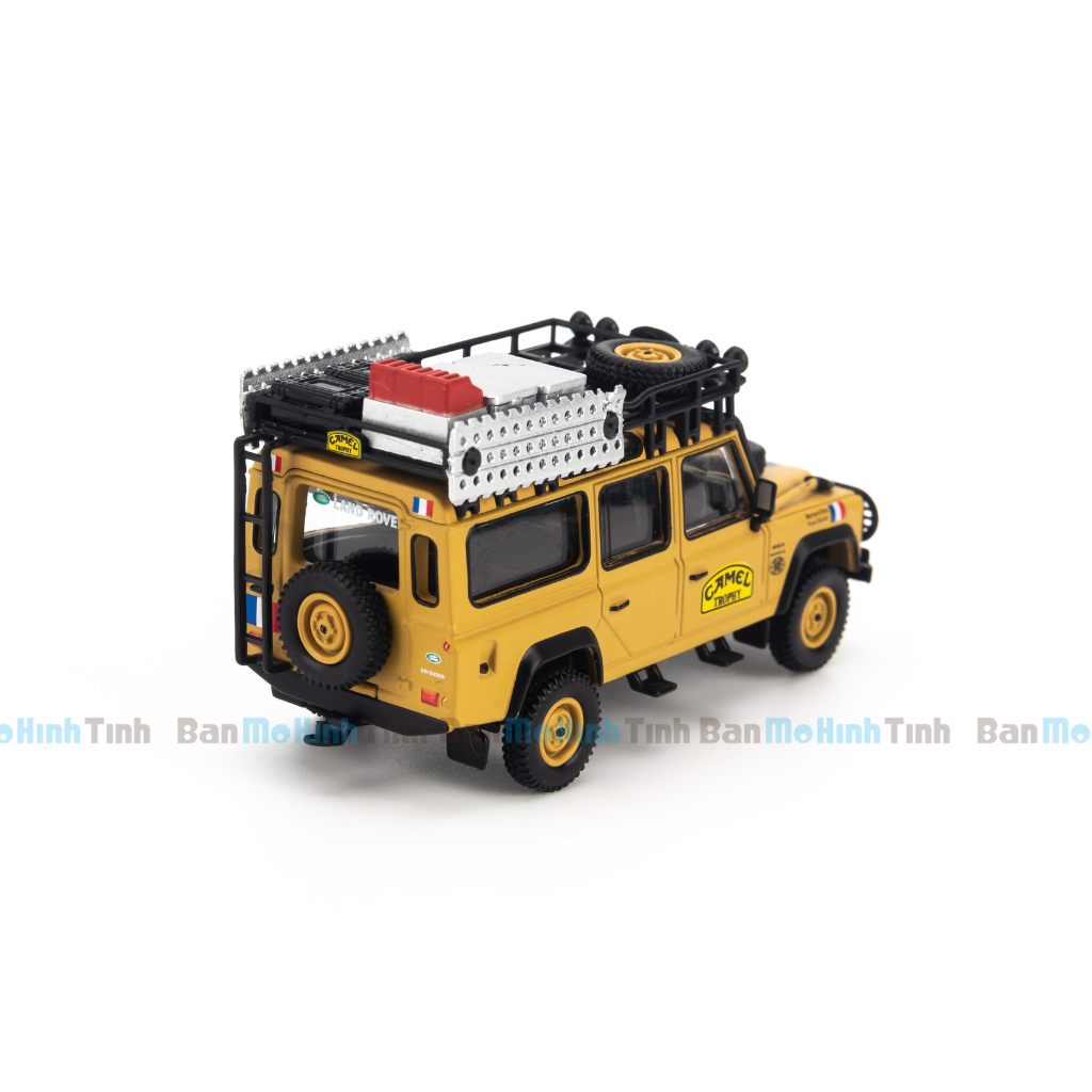 Mô hình xe Land Rover Defender 110 1989 Camel Trophy Amazon 1:64 MiniGT